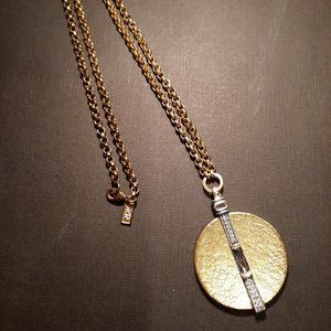 SILPADA (KRNOO8) 19" Brass Pendant with Crystal accent on Brass Chain